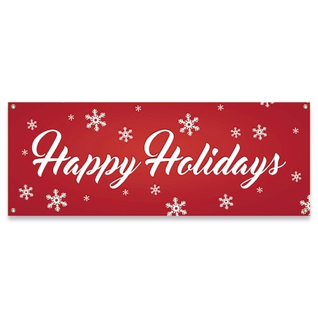 Signmission Happy Holidays Banner Concession Stand Food Truck Single Sided B-30085